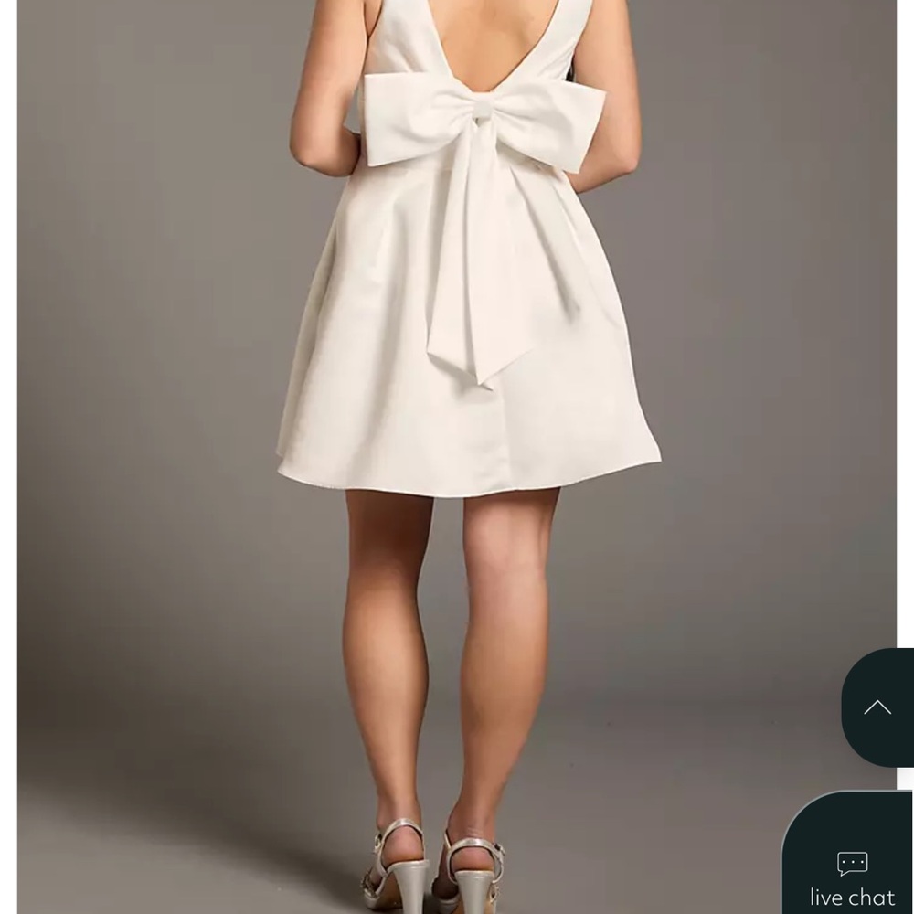 David's Bridal mini A-line reception dress